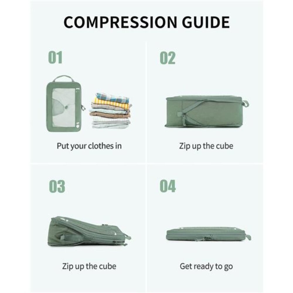 5set Compression Packing Cubes For Suitcases Orga… - image 2